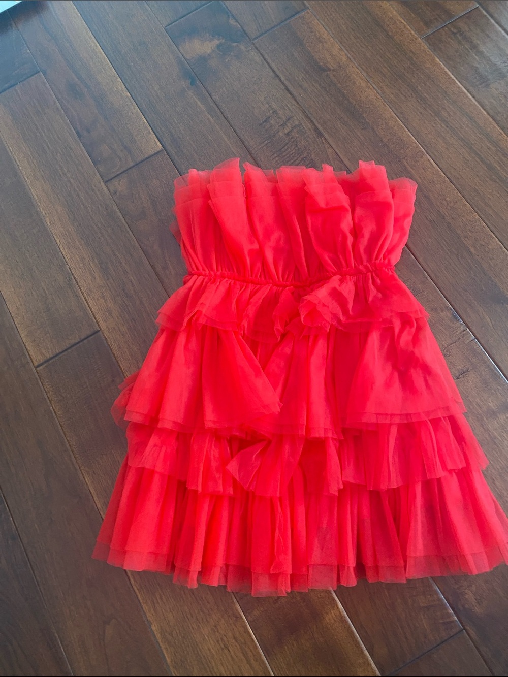 Altar'd State Red Layered Tulle Mini Dress